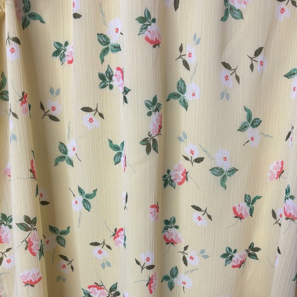 💛 LOFT Yellow Floral Ruffle Sleeveless Lined Top Women Small Flowy 💛 - Picture 5 of 15
